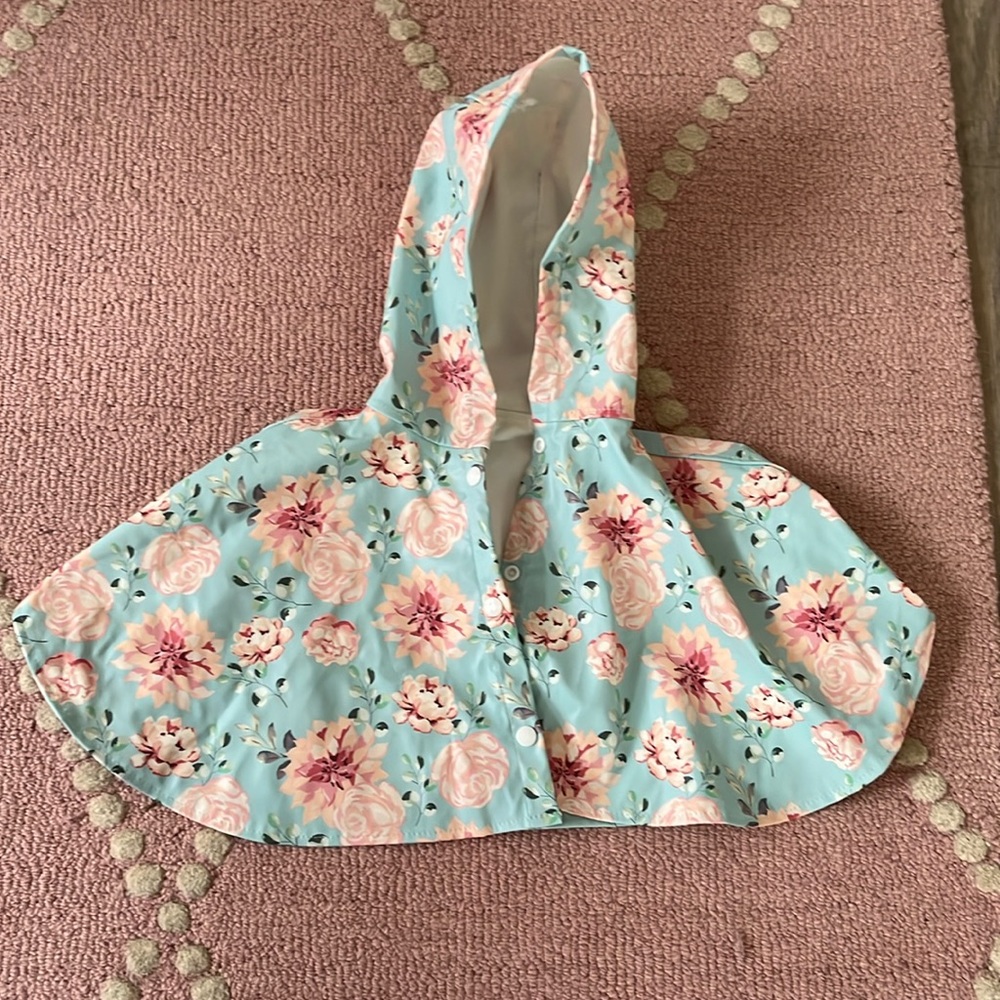 Floral print rain shawl